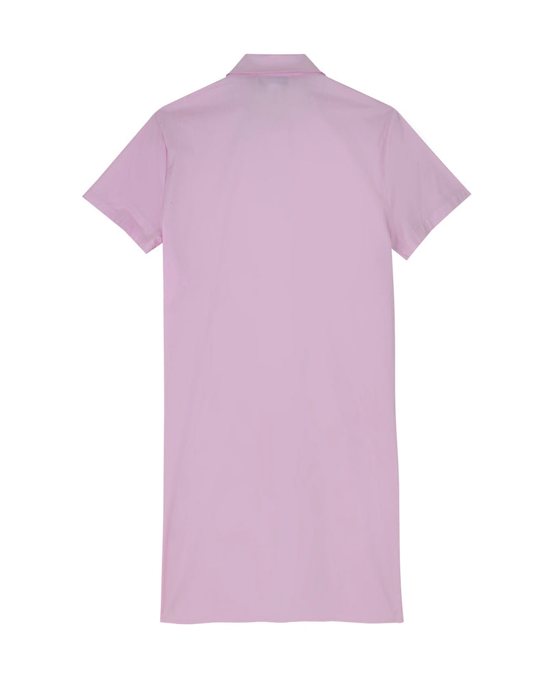 NEGRIL - Pink. The luxurious Negril shirt-dress is made using high quality cotton. This is a button down shirt-dress that comfortably falls to just below the knee. It features gunmetal popper buttons for easy wear.
