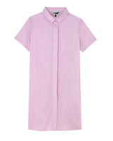 NEGRIL - Pink. The luxurious Negril shirt-dress is made using high quality cotton. This is a button down shirt-dress that comfortably falls to just below the knee. It features gunmetal popper buttons for easy wear. 