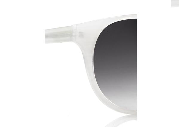 PARIS - Crystal Grey. A PRISM classic, easy to wear, round frame is petite and stylish, for everyday wear. Unisex style and suitable for smaller faces in sunglasses or opticals.