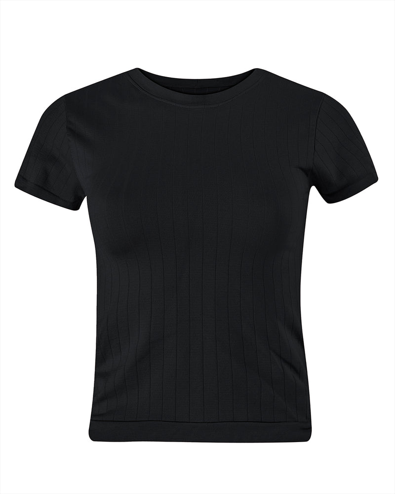 sapient black t shirt - activewear supportive vest - prism2 london