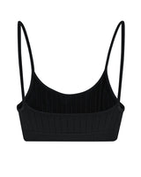sincere flat ribbed in black - activewear bra top - prism2 london 