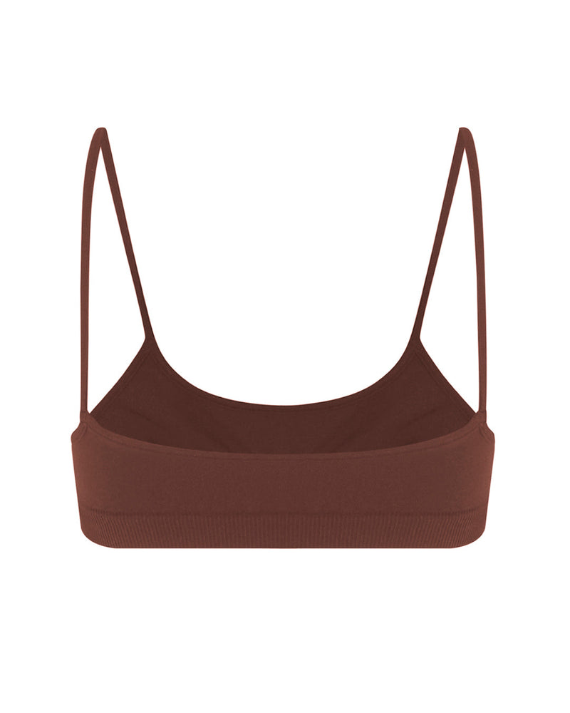 sincere activewear bra top in brown - prism2