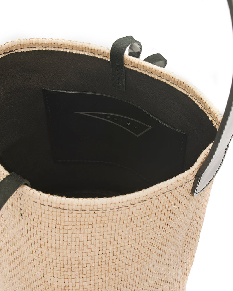 Oahu Mini Bucket Bag - Raffia Fused Leather