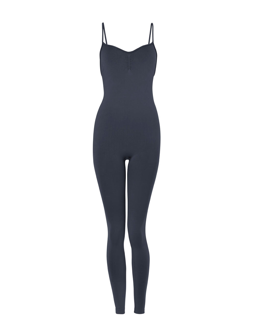 BALANCED Slate Grey Unitard, Ruched Detailing for Flattering Fit, Everyday to Gym PRISM² Fabric