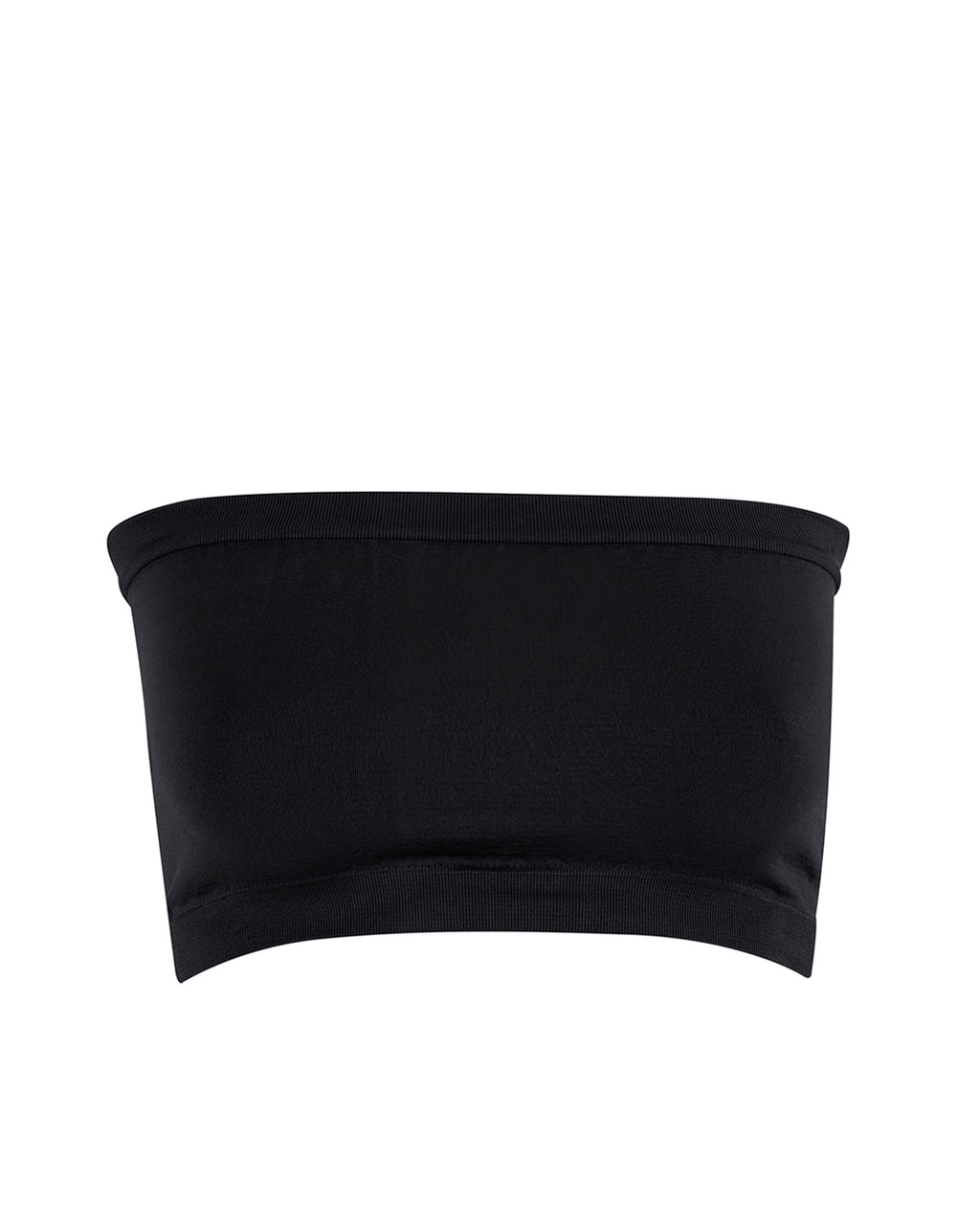 CAPTIVATING Black Top | Simple Bandeau Design | Knitted Ribbed Bands ...