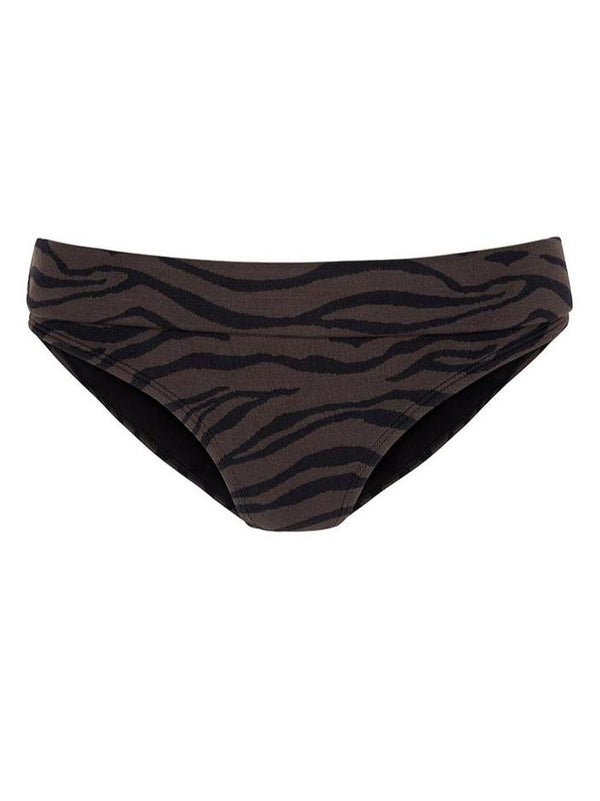DEIA - Tiger. Classic bikini bottoms, sit low on the waist, high cut leg & fold over detail w/ medium coverage. 