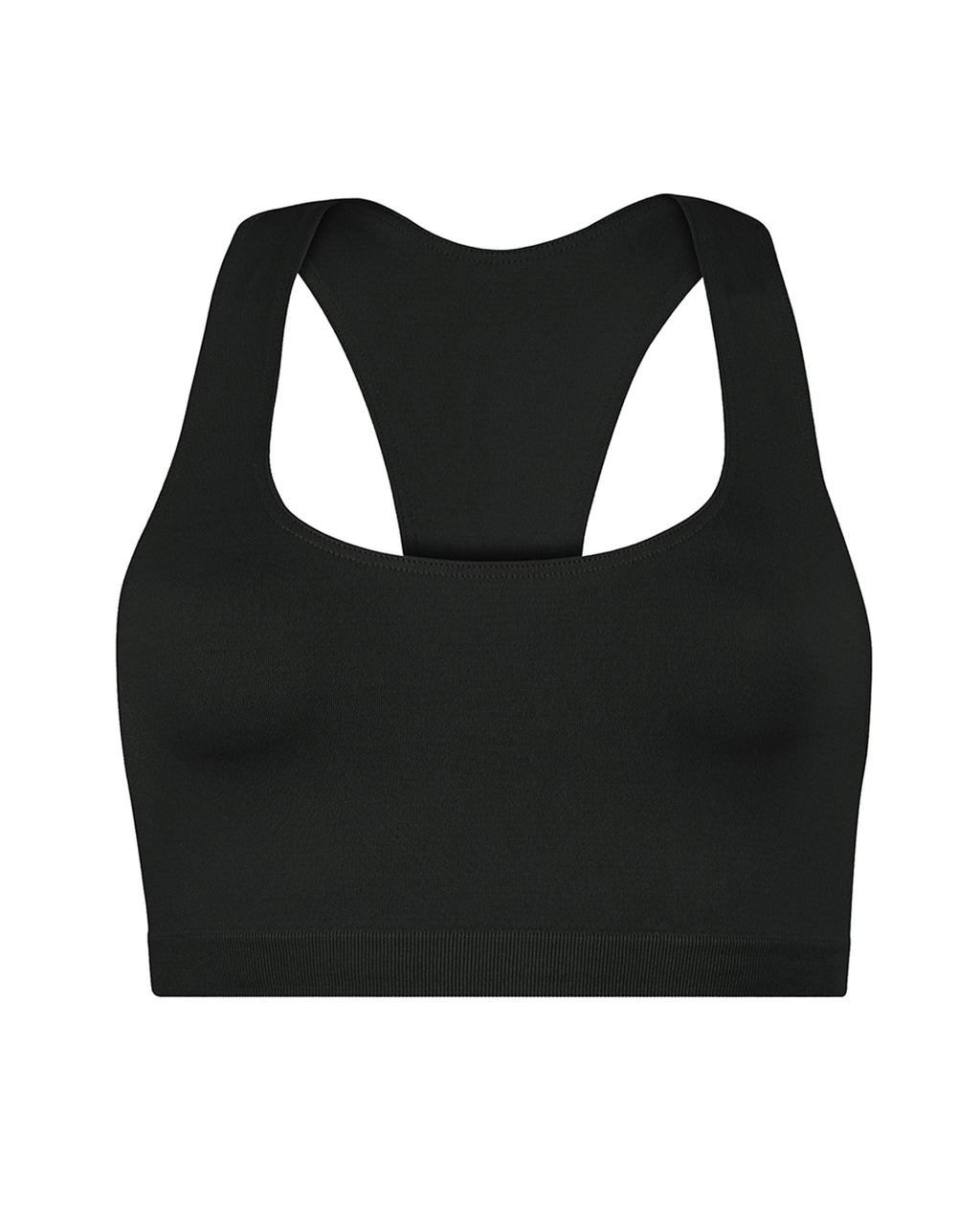 ELATED Black Sporty-Bra Top | Supportive T-Back Design | Stretch PRISM² ...