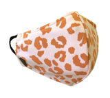 MASK - Caramel Leopard. Masks handmade in Italy using excess swimwear material, for sustainability. All fabric is breathable and water resistant. Every mask has its own unique design and fabric. Protect yourself, your loved ones, and the environment. This fabric is a lightweight, traditional swim fabric.