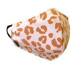 KIDS MASK - Caramel Leopard. Masks handmade in Italy using excess swimwear material, for sustainability. All fabric is breathable and water resistant. Every mask has its own unique design and fabric. Protect yourself, your loved ones, and the environment. This fabric is a lightweight, traditional swim fabric.