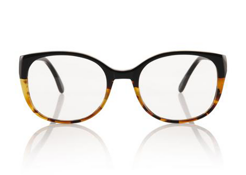 TOKYO Optical - Black & Amber Tortoiseshell. The frame is futuristic yet simple, lightweight medium to small style size - w/ rounded edges make it suitable for all face shapes. 