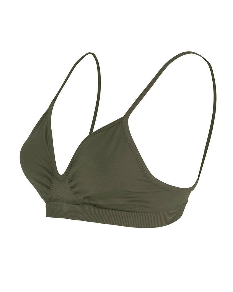 LIBERATED Bikini Bra Top | Olive | Image 3