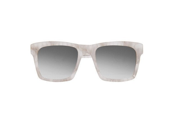 MILAN - Cream Mother of Pearl. The glasses are an oversized square frame with subtly accentuated tips and a narrow bridge. These are perfect for all face shapes and sizes. These glasses are lovingly handcrafted in Italy these frames are cut from blocks of acetate developed exclusively for PRISM 5-barrel hand-drilled hinges Carl Zeiss lenses. 