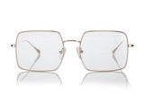 MONTREAL - Rose Gold. This design is a contemporary interpretation of a graphic oversized style, featuring softly squared edges. The lightweight stainless steel frames here are plated in a rose gold finish. They have adjustable silicone nose pads, allowing them to sit comfortably on the face to ensure comfortability with any long wear. 