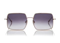 MONTREAL - Rose Gold. A contemporary interpretation of a graphic oversized style, featuring softly squared edges. Lightweight stainless steel frames are finished in pink gold. They feature adjustable stylish titanium pink-gold nose pads, for comfortability.