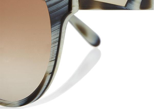 PARIS - Zebra Horn. A PRISM classic, easy to wear, round frame is petite and stylish, for everyday wear. Unisex style and suitable for smaller faces in sunglasses or opticals.