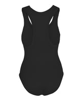 Presence | One-Piece Swimsuit front | Black | Tummy Control Shapewear | Plus Size Swimming costume | ribbed supportive swimwear |PRISM²