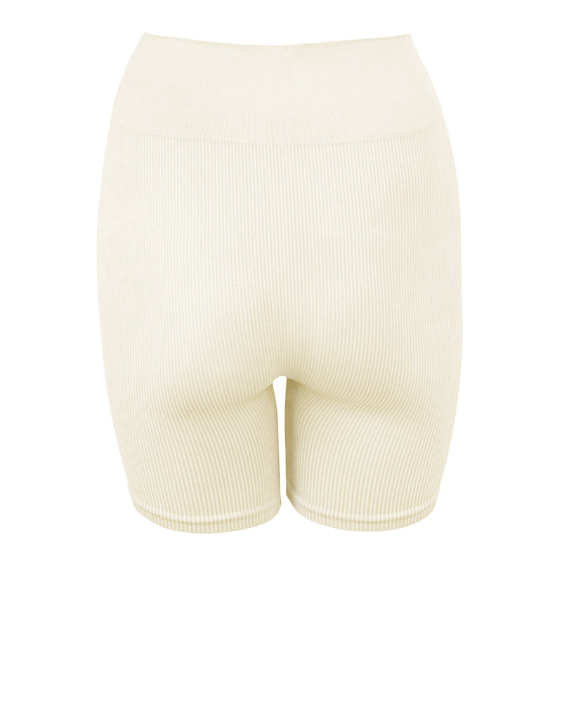 RIBBED COMPOSED - Shorts - Cream