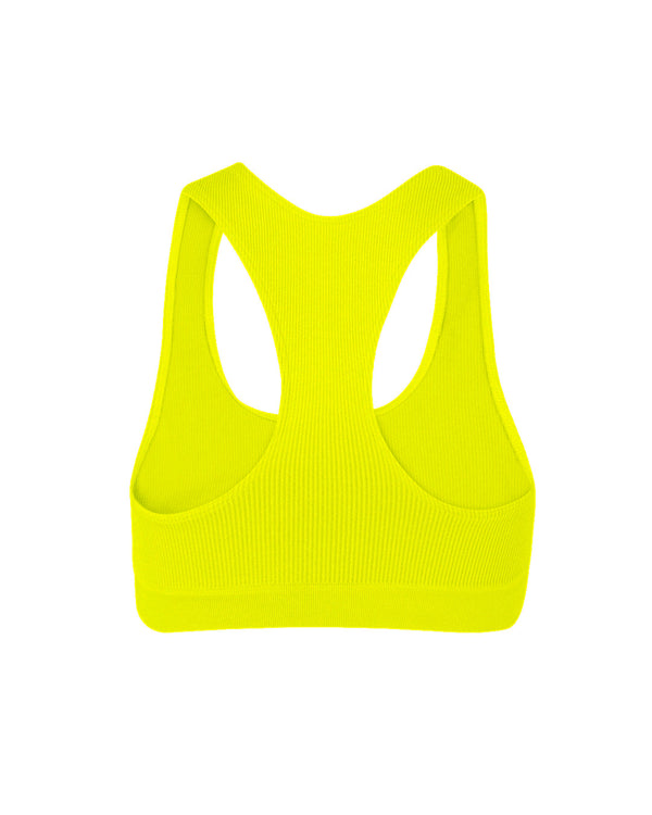 RIBBED ELATED Bra Top | Neon Yellow | Image 2