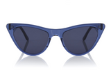 ST LOUIS - Dark Blue. Modern take on 50s cat-eye classic. Suitable for a more narrow face w/ their soft tips and rounded edges. Available in sunglasses and opticals. 