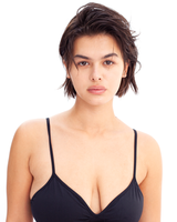 model wearing liberated bra top in black - bralette for big bust - maternity bra top - soft  bralette - gym bra top - plus size ladies bra - sustainable - supportive -PRISM²